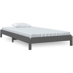 vidaXL-Bed-stapelbaar-75x190-cm-massief-grenenhout-grijs
