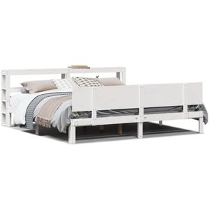 vidaXL Bedframe met hoofdeinde zonder matras 200x200 cm wit