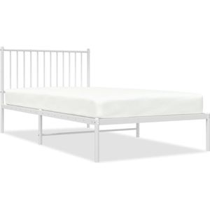 vidaXL-Bedframe-met-hoofdbord-metaal-wit-100x200-cm