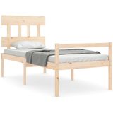 VidaXL Bedframe met Hoofdbord Massief Hout 3FT Single