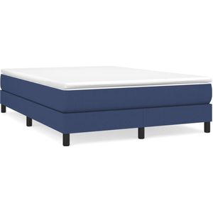 VidaXL Boxspring met Matras - Stof Blauw - 160x200 cm