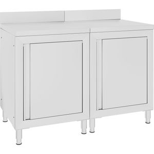 vidaXL Werktafelkast commercieel 120x60x96 cm roestvrij staal