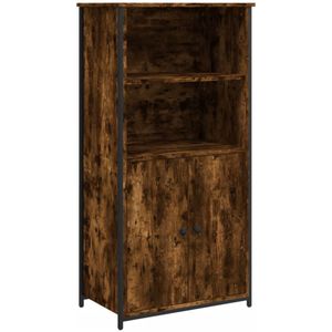 vidaXL Hoge kast 62x36x121,5 cm bewerkt hout gerookt eikenkleurig