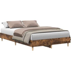 vidaXL Bedframe zonder matras 120x190 cm spaanplaat gerookt eiken