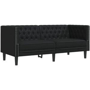 vidaXL Tweezitsbank Chesterfield-stijl kunstleer zwart