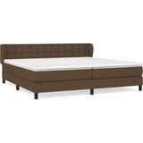 vidaXL Boxspring met matras stof donkerbruin 200x200 cm