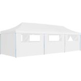 vidaXL Partytent pop-up met 8 zijwanden 3x9 m wit