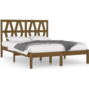 VidaXL Bedframe Grenenhout Honingbruin 120x190 cm - 4FT Small Double