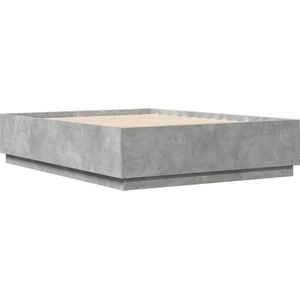 vidaXL Bedframe bewerkt hout betongrijs 150x200 cm
