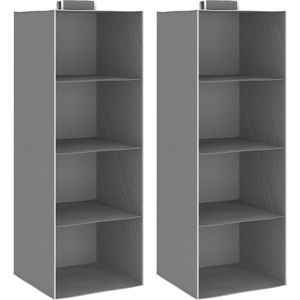 vidaXL-Kledingorganisers-hangend-2-st-met-4-schappen-stof