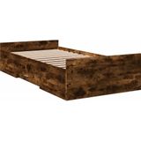 vidaXL Bedframe met lades bewerkt hout gerookt eikenkleurig 90x200 cm