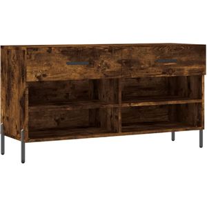 vidaXL Schoenenbank 102x35x55 cm bewerkt hout gerookt eikenkleurig