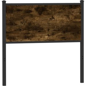 vidaXL Hoofdbord 75 cm bewerkt hout en staal gerookt eikenkleurig