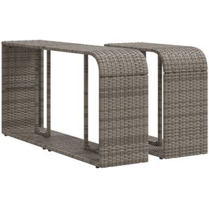 vidaXL Opbergschappen 2 st poly rattan grijs