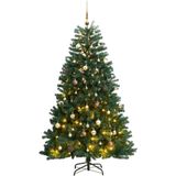 vidaXL Kunstkerstboom met scharnieren 300 LED's en kerstballen 240 cm