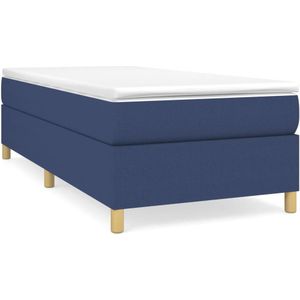 VidaXL Boxspringframe Stof Blauw 90x200 cm