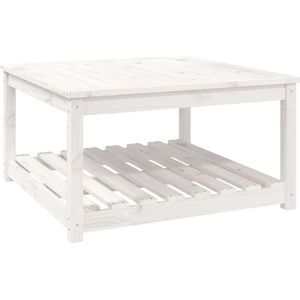 VidaXL Tuintafel 82,5x82,5x45 cm Massief Grenenhout Wit