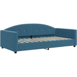 vidaXL Slaapbank 100x200 cm fluweel blauw