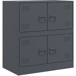 vidaXL Dressoir 67x39x73 cm staal antracietkleurig