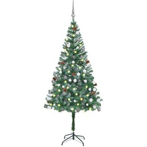 vidaXL Kunstkerstboom met verlichting kerstballen dennenappels 180 cm