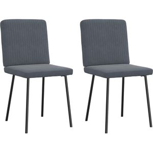 vidaXL Eetkamerstoelen 2 st fluweel donkergrijs