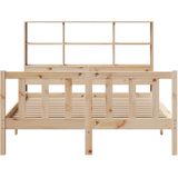 vidaXL - Bed - met - boekenkast - zonder - matras - massief - grenenhoutx190 - cm