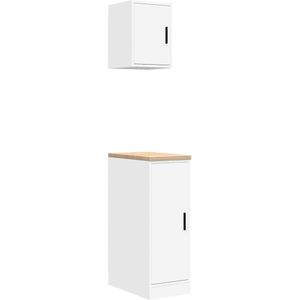 vidaXL Garagekasten 2 st spaanplaat wit