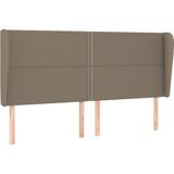 vidaXL Hoofdbord met randen 163x23x118/128 cm stof taupe