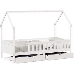 vidaXL Kinderbedframe met lades 80x200 cm massief grenenhout