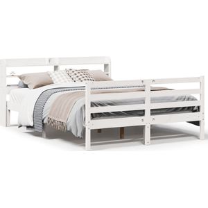 vidaXL Bedframe met hoofdeinde zonder matras 160x200 cm wit