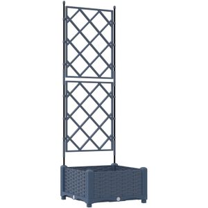 vidaXL Tuinplanter met Klimrek Grijs 40x40x125,5 cm