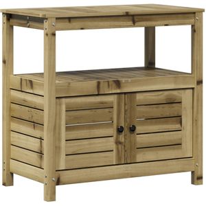 vidaXL Oppottafel met schappen 82,5x45x81 cm geÃ¯mpregneerd hout