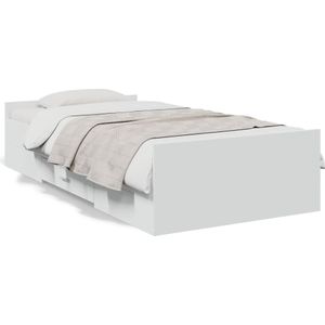 vidaXL Bedframe met lades bewerkt hout wit 100x200 cm