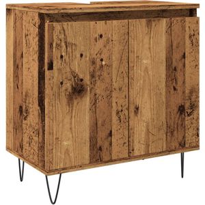 vidaXL Badkamerkast 58x33x60 cm bewerkt hout oud houtkleurig