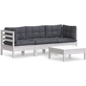 VidaXL-4-delige-Loungeset-met-antracietkleurige-kussens-grenenhout