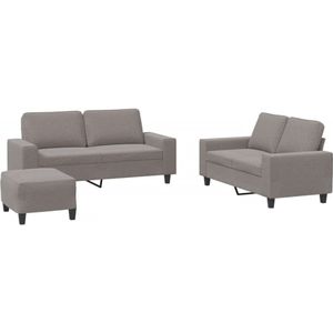 vidaXL 3-delige Loungeset stof taupe