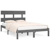 VidaXL Bedframe Massief Hout Grijs 180x200 cm 6FT Super King