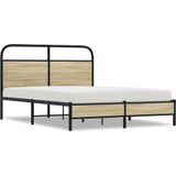 vidaXL Bedframe zonder matras bewerkt hout sonoma eikenkleur 120x190cm