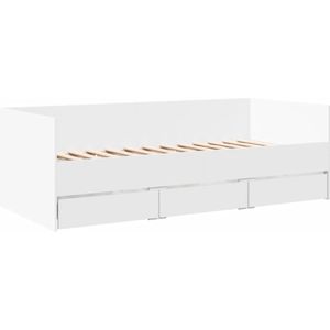 vidaXL Slaapbank met lades 75x190 cm bewerkt hout wit