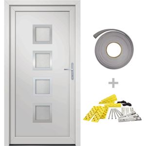 vidaXL Voordeur 108x208 cm PVC wit