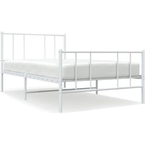 vidaXL-Bedframe-met-hoofd--en-voeteneinde-metaal-wit-80x200-cm