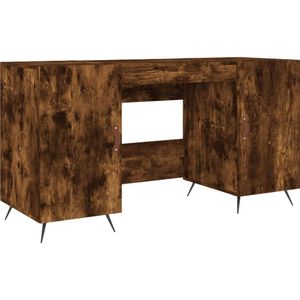 vidaXL Bureau 140x50x75 cm bewerkt hout gerookt eikenkleurig