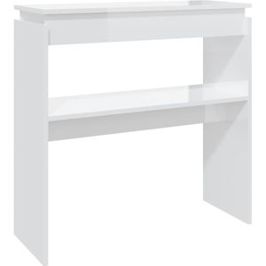 vidaXL Wandtafel 80x30x80 cm bewerkt hout hoogglans wit