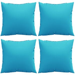 vidaXL Scatter Kussens 4 stuks Turquoise 40x40 cm Stof