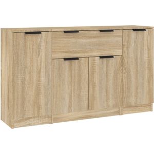 vidaXL - Dressoirs - Bewerkt Hout - Sonoma Eiken - 3 Stuks