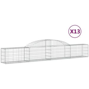 vidaXL Schanskorven 13 st gewelfd 300x30x40/60 cm gegalvaniseerd ijzer