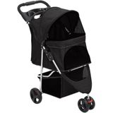 vidaXL Hondenwagen inklapbaar 80x46x98 cm oxford stof zwart