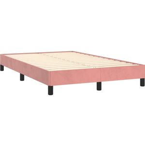 vidaXL Bedframe fluweel roze 120x190 cm