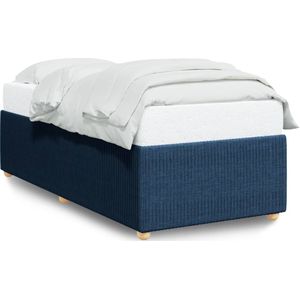 vidaXL Bedframe zonder matras 80x200 cm stof blauw