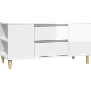 VidaXL TV-meubel 102x44,5x50 cm - Bewerkt Hout - Hoogglans Wit